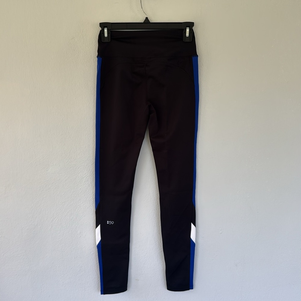 Splits59 black and blue full length stripe athletic workout leggings size small - Picture 5 of 9